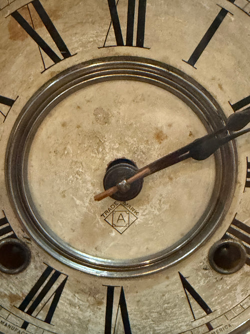 Antique Ansonia Victorian Gingerbread Mantel Clock w/ Key, Pendulum & Etched Glass