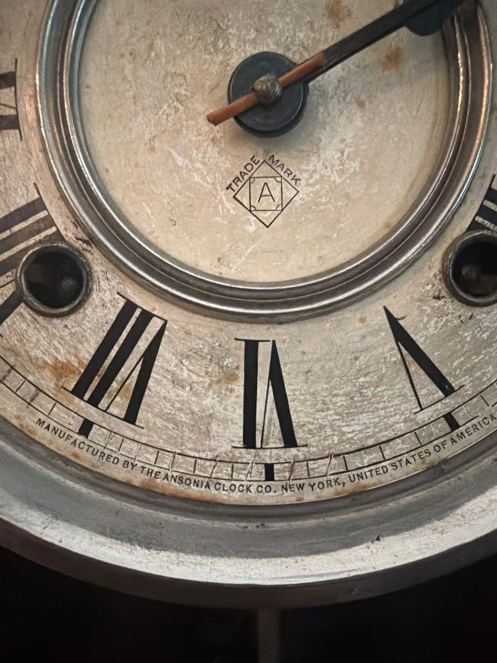 Antique Ansonia Victorian Gingerbread Mantel Clock w/ Key, Pendulum & Etched Glass