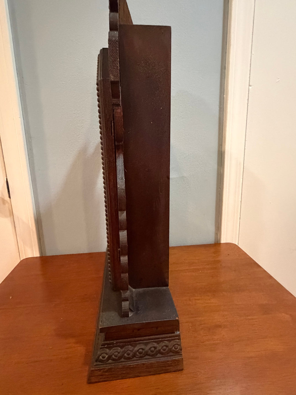 Antique Ansonia Victorian Gingerbread Mantel Clock w/ Key, Pendulum & Etched Glass
