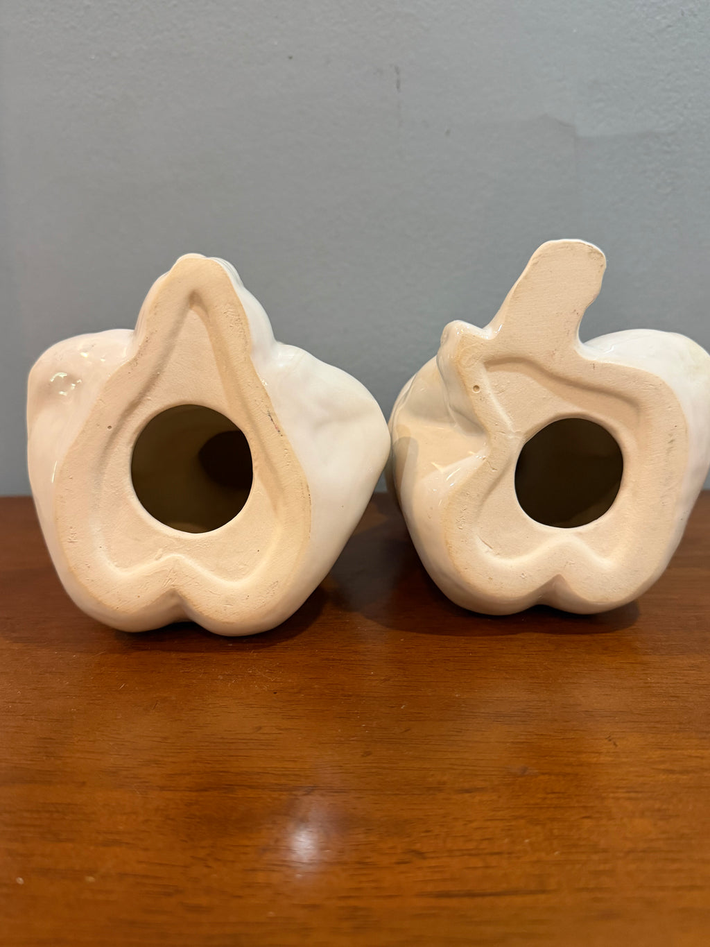 Vintage Blue & White Ceramic Pillow Baby Figurine Pair